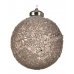 Χριστουγεννιάτικες Γυάλινες Μπάλες Μπεζ, με Χάντρες - Σετ 3 τεμ. (8cm)